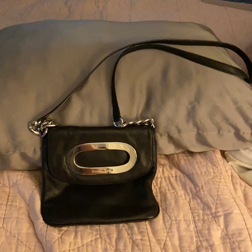Black leather Michael Kors Crossbody Purse